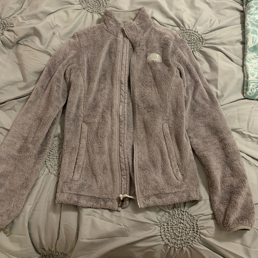North Face Grey Fleece Zip-Up Jacket